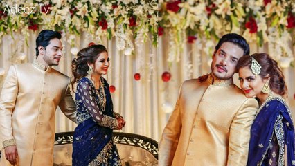 Fatima Effendi with Husband and Son at her Sister Wedding Ceremony
