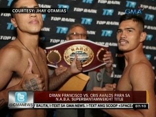 24 Oras: Drian Francisco vs. Cris Avalos para sa N.A.B.A. Superbantamweight title