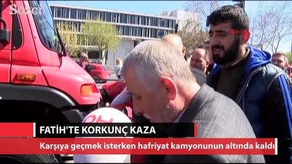 Harfiyat kamyonun altında kaldı