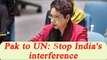 Pakistani urges UN: Stop India from in interfering Pak's internal matter | Oneindia News