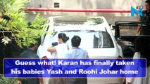 Finally! Karan Johar takes his babies Yash and Roohi home