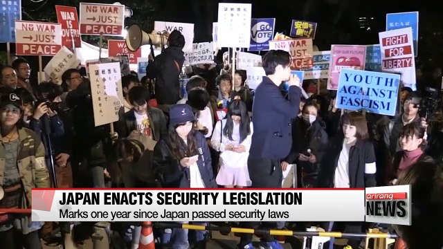 Japan passed controversial security law a year ago...protests continue