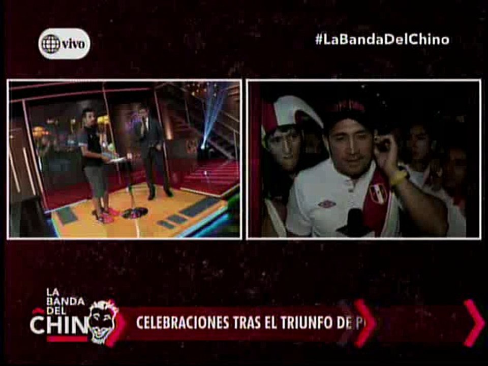 Nota - Celebraciones tras el triunfo de Peru sobre Uruguay