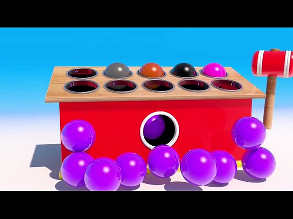 Lernen Farben mit 3D Holzbälle und Hammer_xvid
