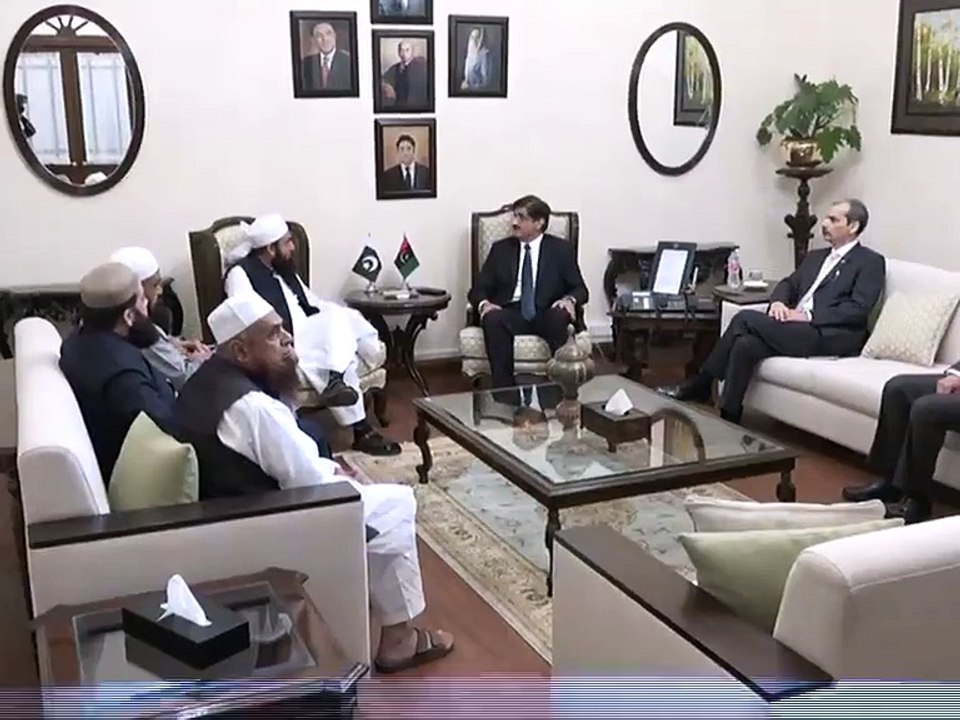 Maulana Tariq Jameel while meeting CM Sindh Murad Ali Shah earlier today.