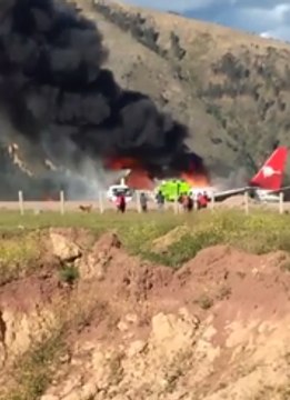 Peruvian Airlines Plane Catches Fire on Landing at Jauja Airport