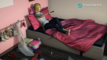 Jovem machucada por carregador mostra por que você deve sempre arrumar o quarto.