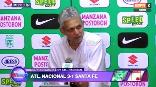 Reinaldo Rueda y Gustavo Costas tras el 3-1 de Nacional a Santa Fe · Liga Águila 2017-I (fecha 1)