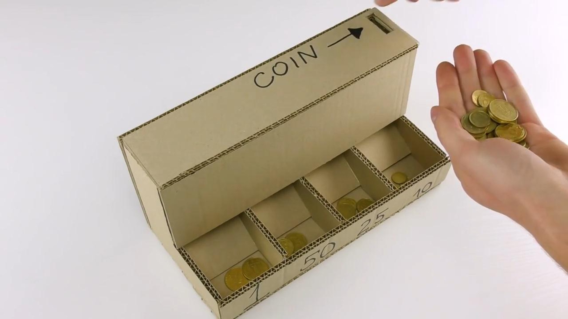 DIY Automatic Coin Sorting Machine from Cardboard v2.0 