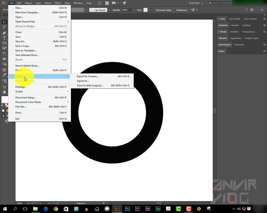Adobe Illustrator In JPG to PNG Save Format
