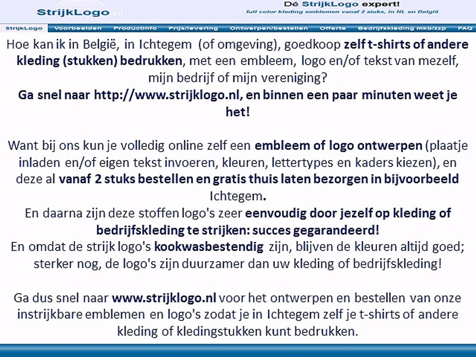Zelf kleding bedrukken Ichtegem
