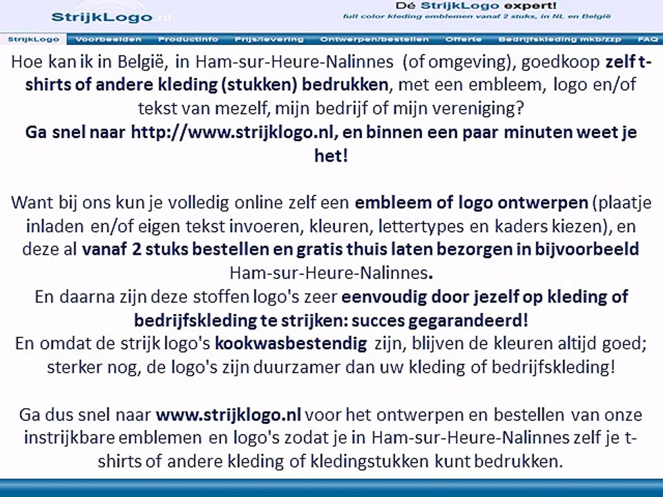 Zelf kleding bedrukken Ham-sur-Heure-Nalinnes