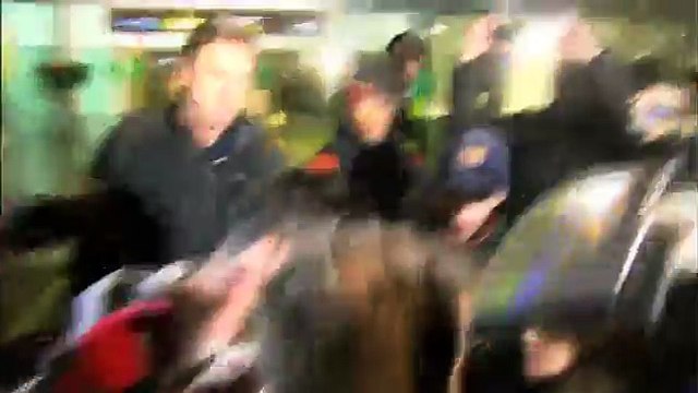 Messi silent upon arriving back