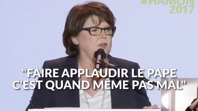 Après son réquisitoire anti-Macron et Valls, Aubry fait applaudir...le pape