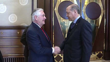 ABD Dışişleri Bakanı Tillerson Cumhurbaşkanlığı Külliyesinde