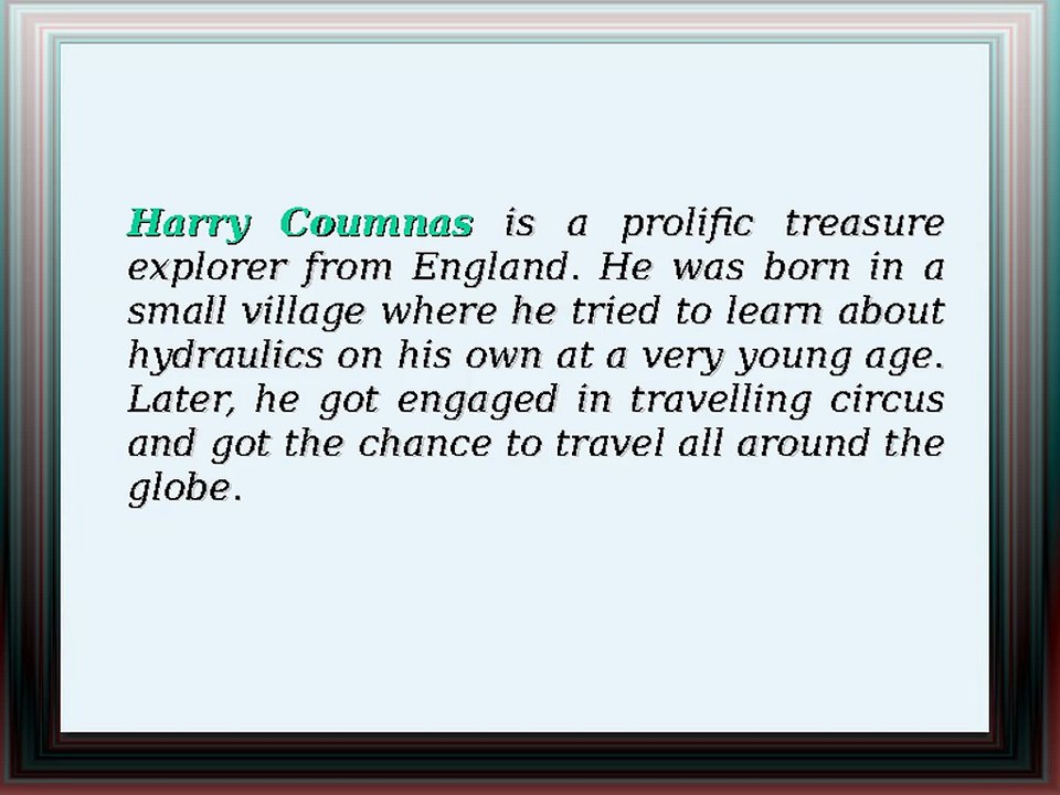 Harry Coumnas – A Prolific Treasure Explorer