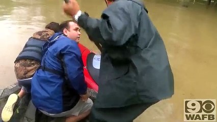 how a man helped the woman and dog who were near to drown