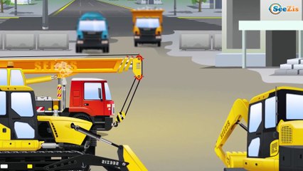 JCB Excavator - Toys Trucks For Kids - Children Video Construction Cartoon