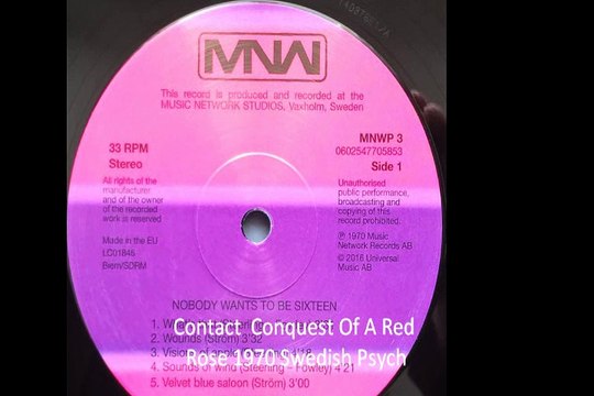 Contact Conquest Of A Red Rose 1970 Swedish Psych Folk Rock