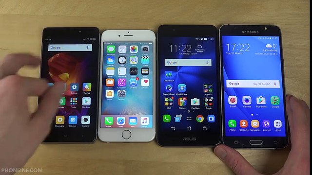 iPhone 6 vs. Asus ZenFone 3 Max vs. Xiaomi Redmi 4 Prime vs. Samsung Galaxy J7 - Speed Test!