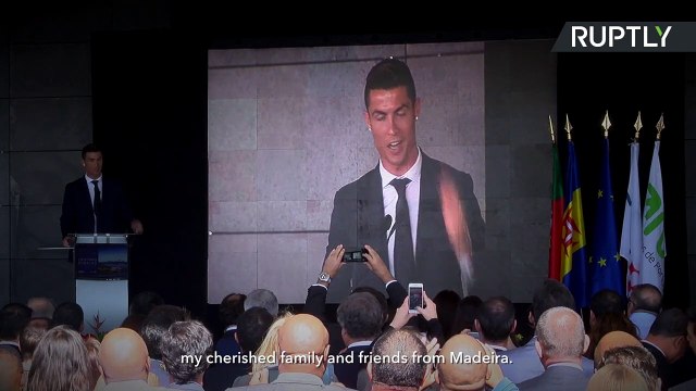 Bizarre Cristiano Ronaldo Bust Unveiled as Madeira Airport Renamed After Legend [HD ]