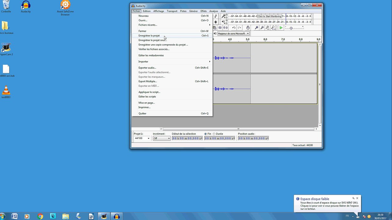 Audacity2: enregistrer sa voix sur audacity et exporter le fichier