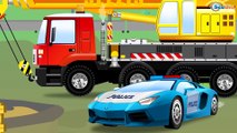 Carros de Carreras es Rojo y El Coche de Policía Para Niños - Caricatura de Carritos infantiles