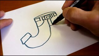 How to Draw Doodle Using Letters 'J j' for kids ! Cute & Easy doodle drawing cartoon-iKbmY5PzW0o