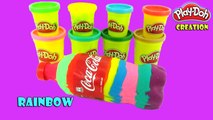 DIY Super Coca Cola Rainbow Play Doh Creation Toys Modelling Clay Learn Colors