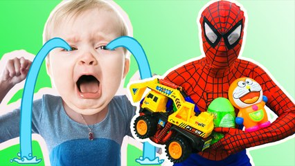 Spiderman & Frozen Elsa play EXCAVATOR TOYS! Deadpool Maleficent Joker Stolen Their Toys ✦ Superhero in real life