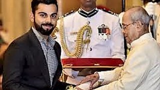 Indian Captain Virat Kohli Receives Padma Shri Award by President of India at Rashtrapati Bhavan