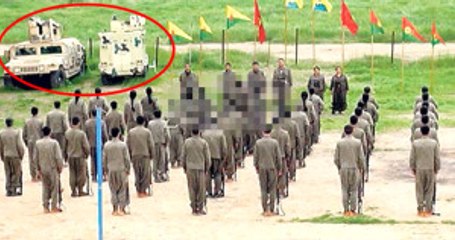 Terör Örgütü PKK'nın Gösteri Töreninde ABD Zırhlıları da Yer Aldı