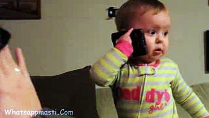 Funny Baby Talks To Dad On Phone