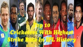 Top 10 cricketers with highest Strike rate in IPL history