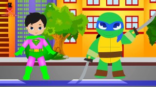 Superman Vs Teenage Mutant Ninja Turtles Finger Family _ Pink Superman Finger Family Song