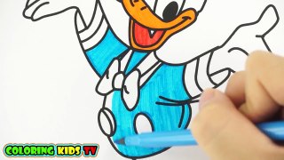 Coloring Pages Donald Duck & Drawing for children _ How to color by COLORING KIDS TV
