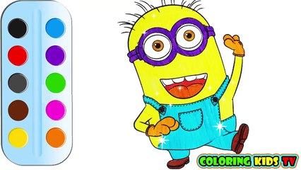 Coloring Pages MINIONS & Drawing for children _ How to color by COLORING KIDS TV