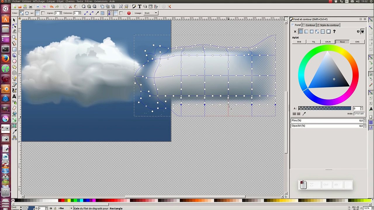 Tuto inkscape 0.92 outil filet de dégradé - Créer un nuage (partie 2)