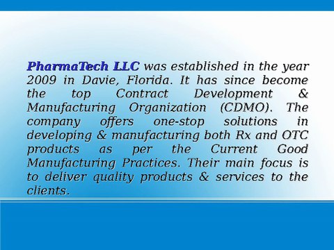 PharmaTech LLC Develops Rx & OTC Products in the Form of Liquids, Semi-Liquids and Topicals