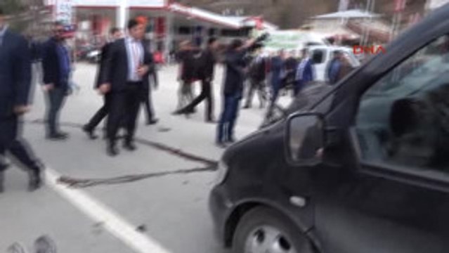 Gümüşhane Milli Savunma Bakanı Fikri Işık' In Gümüşhane Programı Sırasında Konvoyunda Kaza Meydana...