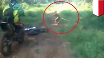 Human or not? Mysterious creature caught on camera running out of Indonesian jungle