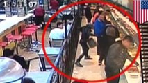 Drunk people fails: crazy Chinese man stabs man for looking him in the eye in restaurant