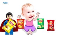 Bad Baby crying and learn colors-Colorful Chips Lays vs Superman- Finger Family Song Collection