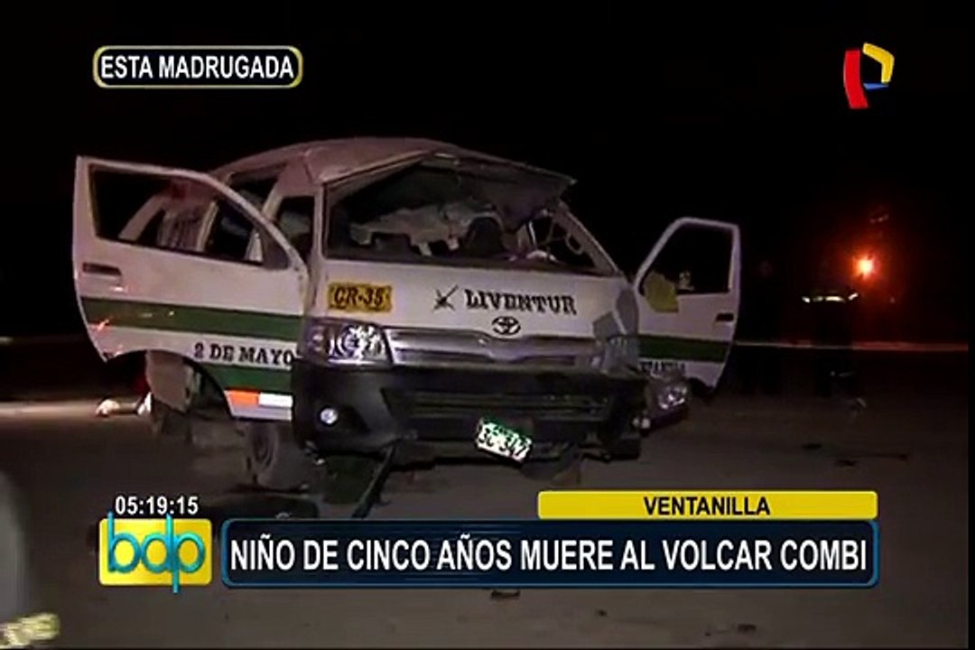 Ventanilla: volcadura de combi deja un menor muerto y al menos siete heridos