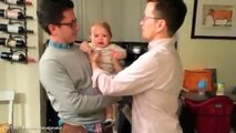 Funny Cute Baby is Confused By Dad's Twin!