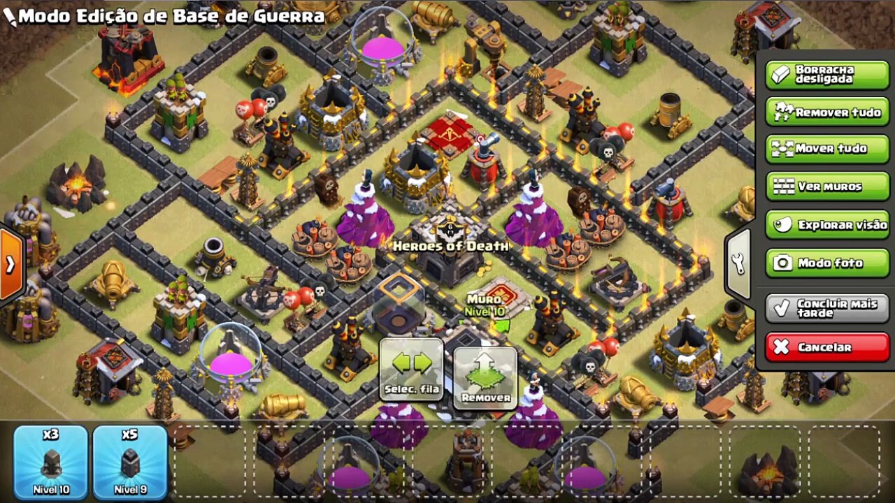 Clash Of Clans - Testando o layout de guerra CV9 Anti PT #2/Testing TH9 anti pt war layout #2