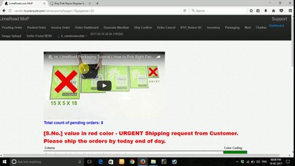 limeroad order processing and Generate manifest
