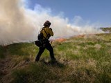 Brush Fire Burns 25 Acres in Victorville, California