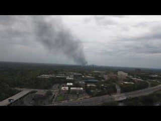 Drone Footage Shows Smoke Rising From Atlanta's I-85 Fire