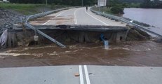 Bridge Washed Away in Aftermath of Flooding From Former Tropical Cyclone Debbie